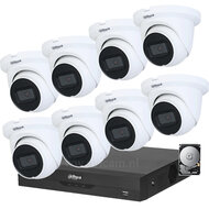 Dahua Camerabewaking Set 5MP - 8 Eyeball Camera's met 60m Nachtzicht en Mic