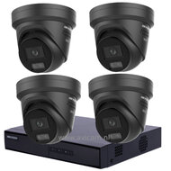 Hikvision Camerabewaking Set 4MP ColorVu - Zwart PoE Systeem