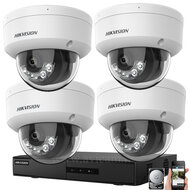 Hikvision Camerabewaking Set 8MP PoE - 4 Dome Camera's