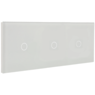 A-SMARTHOME Drievoudig Touch Schakelpaneel - 3 Knoppen - Wit Gehard Glas