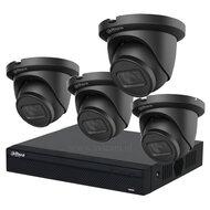 Dahua PoE Beveiligingscamera Set 4MP - Starlight Nachtzicht met 4 Turret Camera's