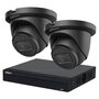 Dahua PoE Camerabewaking Set - 4MP Starlight met 2 Zwarte Turret Camera's