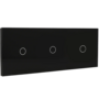 A-SMARTHOME Drievoudig Touch Schakelpaneel - 3 Knoppen - Zwart Gehard Glas