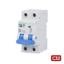 Stroomonderbreker Ebasee 32A 2-polig C-curve voor DIN-rail
