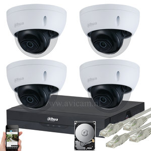 Dahua Starlight 5MP IP PoE dome camerabewakingssysteem FULL HD 4 camera's. Dahua Starlight 5MP IP PoE dome camerabewakingssysteem FULL HD 4 camera's.