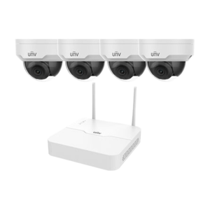 Uniview Plug & Play 2MP WiFi camerasysteem met 4 dome IP camera's, harde schijf en nachtzicht. Uniview Plug & Play 2MP WiFi camerasysteem met 4 dome IP camera's, harde schijf en nachtzicht.
