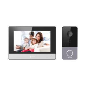 Safire video intercom complete kit met deurbel, monitor en switch - PoE aansluiting. Safire video intercom complete kit met deurbel, monitor en switch - PoE aansluiting.