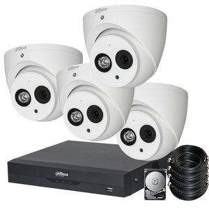 Dahua 2MP camerasysteem FULL HD 4 Eyeball camera's inclusief microfoon. Dahua 2MP camerasysteem FULL HD 4 Eyeball camera's inclusief microfoon.
