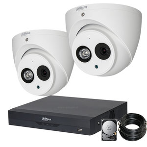 Dahua 2MP camerasysteem FULL HD 2 Eyeball camera's inclusief microfoon. Dahua 2MP camerasysteem FULL HD 2 Eyeball camera's inclusief microfoon.