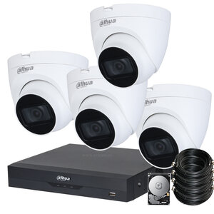 Dahua 5MP beveiligingscamera set voor buiten met 4 Eyeball camera's inclusief nachtzicht tot 25 meter. Dahua 5MP beveiligingscamera set voor buiten met 4 Eyeball camera's inclusief nachtzicht tot 25 meter.