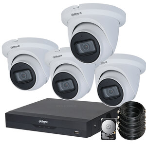 Dahua 2MP beveiligingscamera set met Buiten 4 Turret camera's met mic en nachtzicht tot 30 meter. Dahua 2MP beveiligingscamera set met Buiten 4 Turret camera's met mic en nachtzicht tot 30 meter.