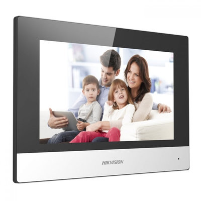 Hikvision IP DS-KH6320-WTE1 Video Intercom monitor met UTP netwerk aansluiting.