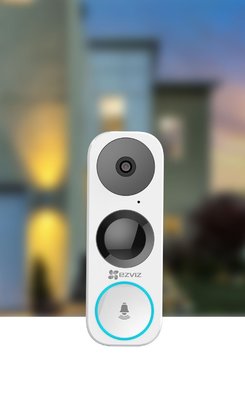 DB1 Ezviz 3MP WiFi slimme video deurbel met microfoon, speaker, PIR detectie en app.
