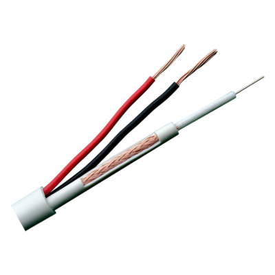 Gecombineerde BNC coax kabel rol Micro RG59 incl. 12V DC voeding 100 meter.