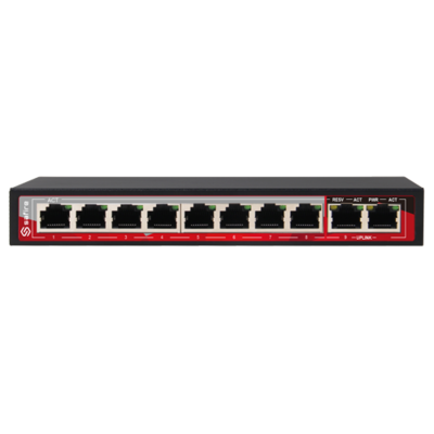 PoE switch 8 poorten en 2 uplink poorten Safire SF-SW1008POE-96