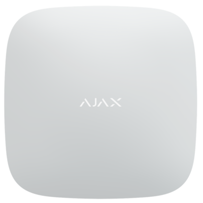 Ajax Hubkit-W alarmsysteem starterskit met hub, draadloze deursensor, bewegingsmelder en afstandsbediening.