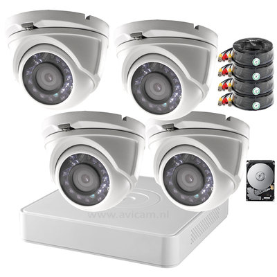 Actie OP=OP! Camerabewaking set Safire FULL HD met 4 vandaalbestendige dome camera's.