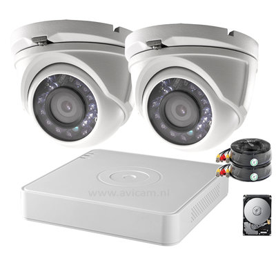 Actie OP=OP! 2MP FULL HD camerabewakingssysteem met 2 vandaalbestendige buiten dome camera's.
