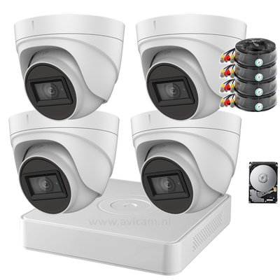 Camerabewaking set Safire Pro Starlight FULL HD met 4 Turret camera's, dvr, 1TB harde schijf en kabels