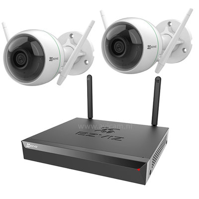 Ezviz wifi camerasysteem full hd incl. 1TB, 2 IP camera met nachtzicht, microfoon, nvr met eigen router.