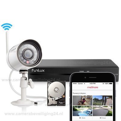 Draadloos IP camerabeveiliging set met 1 camera 720P HD (UITVERKOCHT!)
