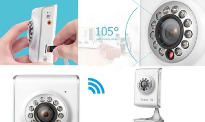 WIFI IP Camera Funlux binnen HD tweerichting audio en gratis app.