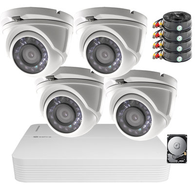 Actie OP=OP! Camerabewaking set Safire FULL HD met 4 vandaalbestendige dome camera's.