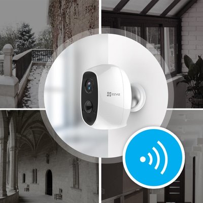 EZVIZ C3A Wifi Batterij IP camera 100% draadloos voor binnen en buiten met audio en app.