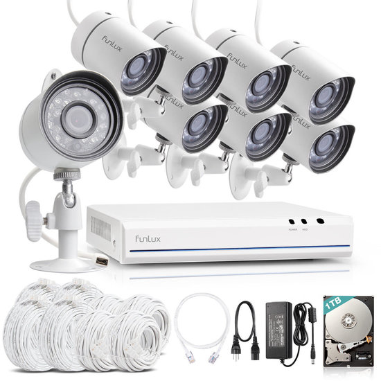 720P HD IP netwerk camerabewakingssysteem FS-1008-W-1TB.