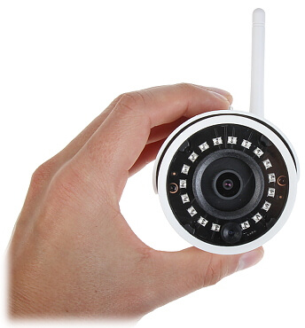 Draadloos Dahua IPC-HFW1435S-W WIFI buiten IP camera 4MP FULL HD met app en MicroSD slot.